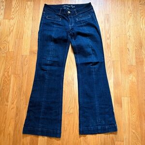 American Eagle Women's AE Hipster Dark Wash Flare Jeans Stretch Y2K  Size 6